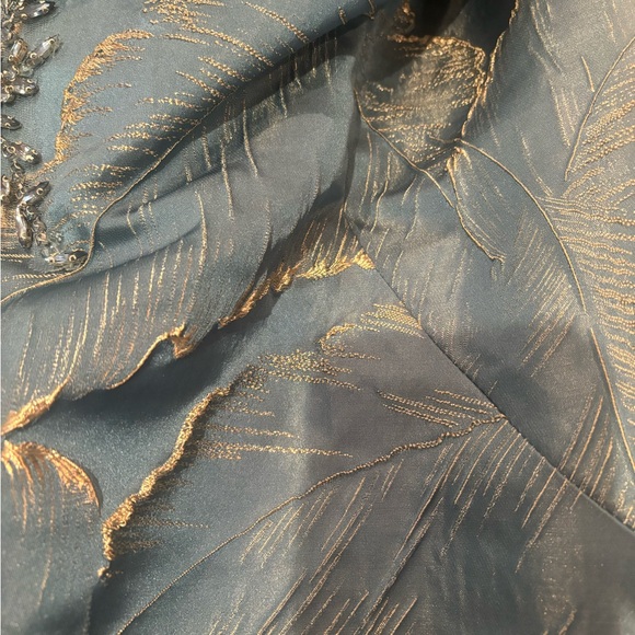 Maroni  Blue / Turquoise Leaf Pattern Dress - Picture 10 of 11